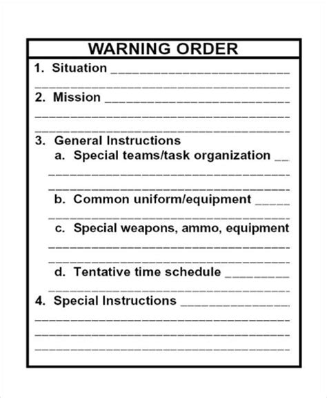 convoy warning order format